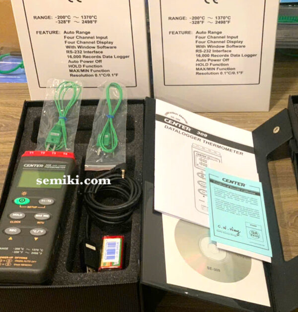 CENTER TAIWAN 309 4チャンネルサーマルレコーダー タイプK (-200°C ~1370°C)
