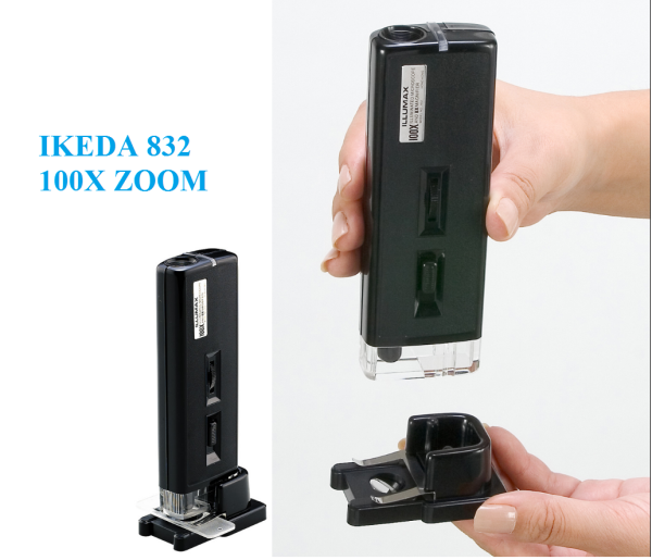 IKEDA 832 100倍照明付き拡大鏡