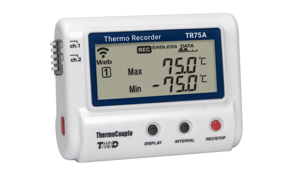 T&D TR-75A 2-CHANNEL HIGH TEMPERATURE RECORDER