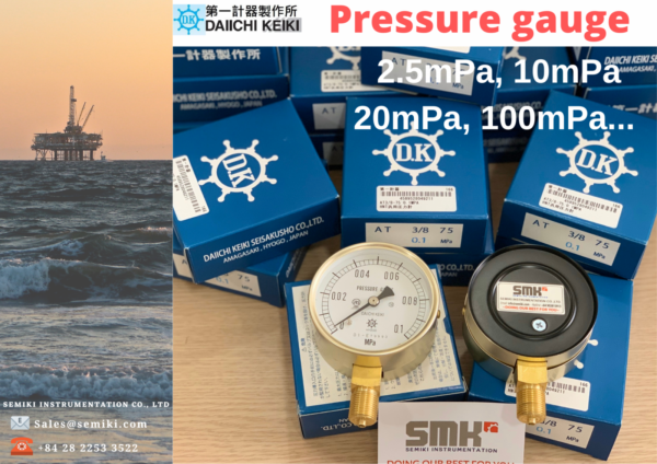 DAIICHI KEIKI AT R3/8-75:0.1MPA đồng hồ đo áp suất đường ống 0.1Mpa - Image 4