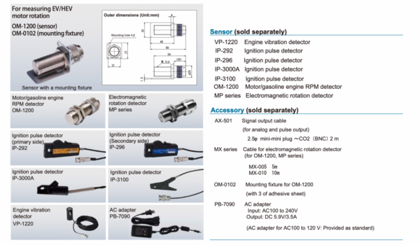 ONO SOKKI HT-6200 MÁY ĐO VÒNG QUAY ĐỘNG CƠ - 画像 (4)