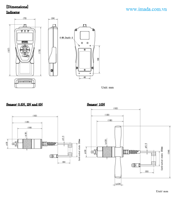 IMADA HTGA-0.5N thiết bị đo lực mô men xoắn điện tử (50N.cm/5kgf.cm) - Image 3
