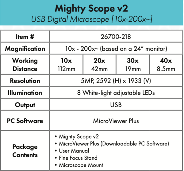 KÍNH HIỂN VI ĐIỆN TỬ 5Mp 200x AVEN Mighty Scope - 画像 (3)