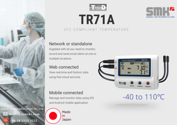 T&D TR-71A nhiệt kế ghi nhiệt độ 2 kênh (-40 ~ 110℃) - Image 4