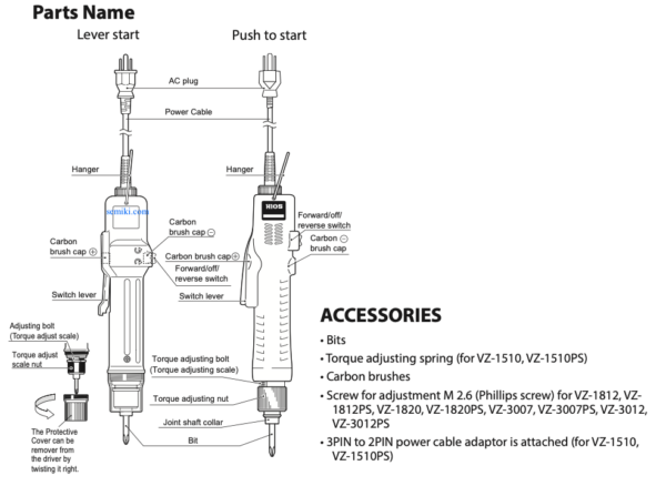 HIOS VZ, VZ-PS series tua vít điện AC220V lực siết lớn - Image 3