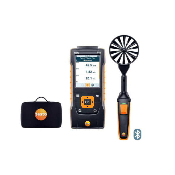 Kit testo 440 – máy đo vận tốc gió (Bluetooth) (Đầu dò cánh quạt Ø 100 mm) - Image 2