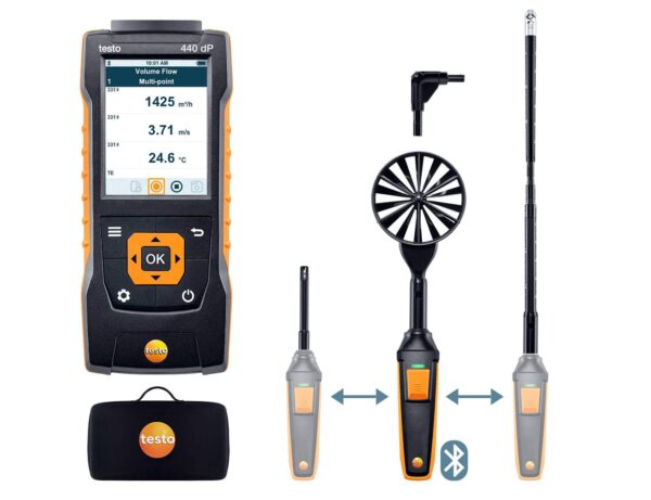 Bộ testo 440dP – đo lưu lượng không khí 2 (Bluetooth) - 画像 (2)