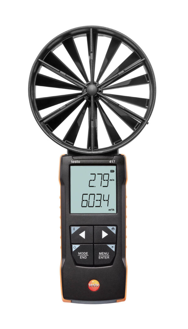 testo 417 Kit 2 – Máy đo vận tốc gió với bộ phễu và bộ nắn dòng khí - 画像 (6)