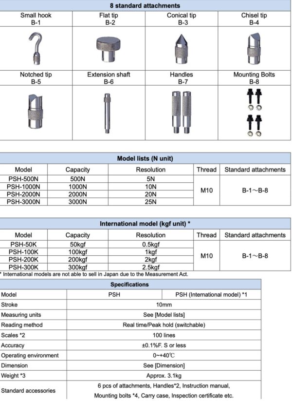 IMADA Push Pull Gauge PSH thiết bị đo lực kéo nén công suất lớn - Image 4