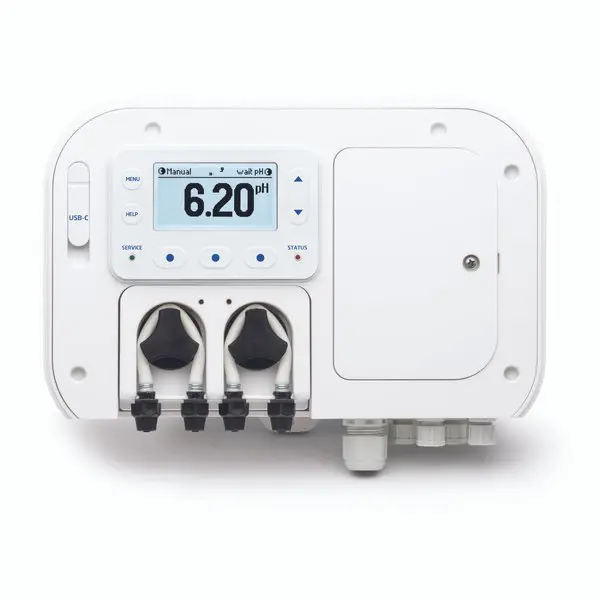 Bộ kiểm soát pH/Clorine trong bể bơi, kết hợp bơm, ngõ ra 4-20 mA