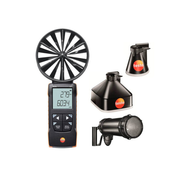 testo 417 Kit 2 – Máy đo vận tốc gió với bộ phễu và bộ nắn dòng khí - 画像 (2)