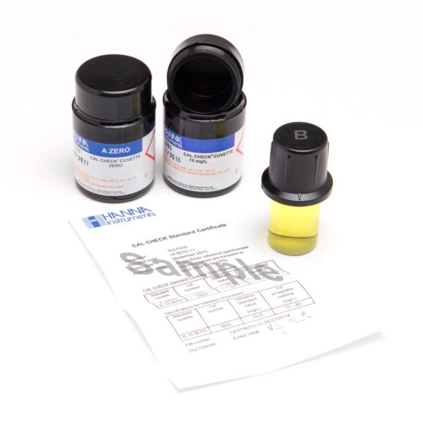 CAL Check™ 低範囲アンモニウム標準、0.00 および 1.50 mg/L HI96700-11