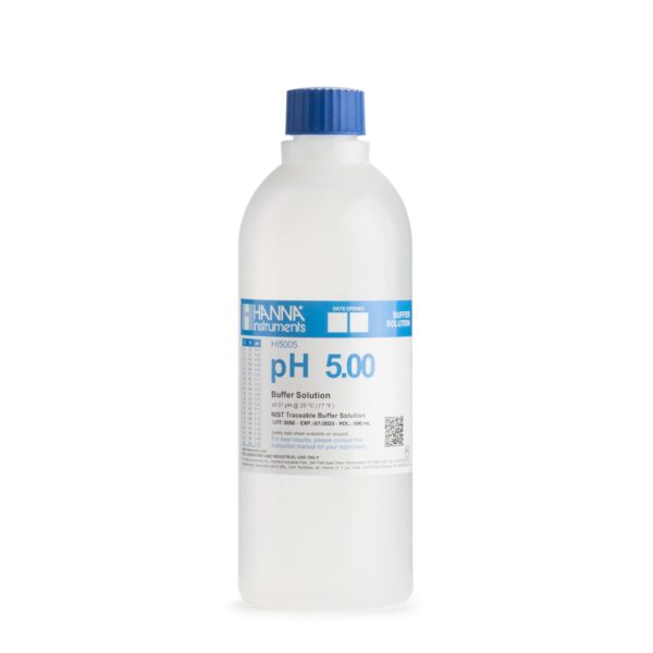 pH 5.00 Calibration Solution, 500 mL HI5005