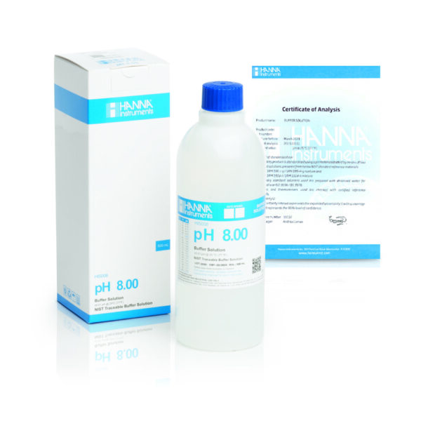 pH 8.00 Calibration Solution, 500 mL HI5008