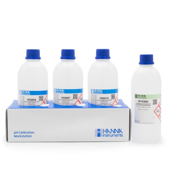 Dung Dịch Chuẩn pH 4.01,7.01,10.01 và Dung Dịch Bảo Quản Điện Cực (4 x 500 mL) HI54710-10