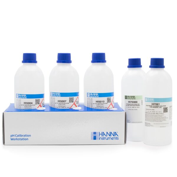 pH 4.01,7.01,10.01 Standard Solution and Electrode Cleaning and Storage Solution (5 x 500 mL) HI54710-11