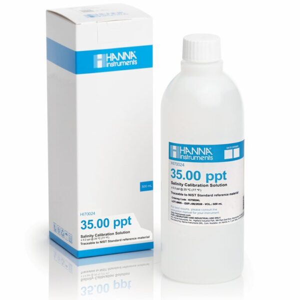 NaCl Calibration Solution 35.00 g/L (ppt), 500 mL Bottle HI70024L