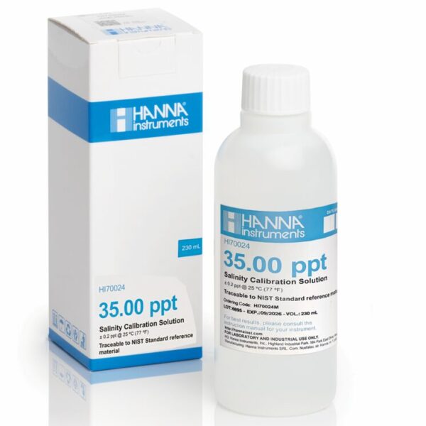 NaCl Calibration Solution 35.00 g/L (ppt), 230 mL Bottle HI70024M