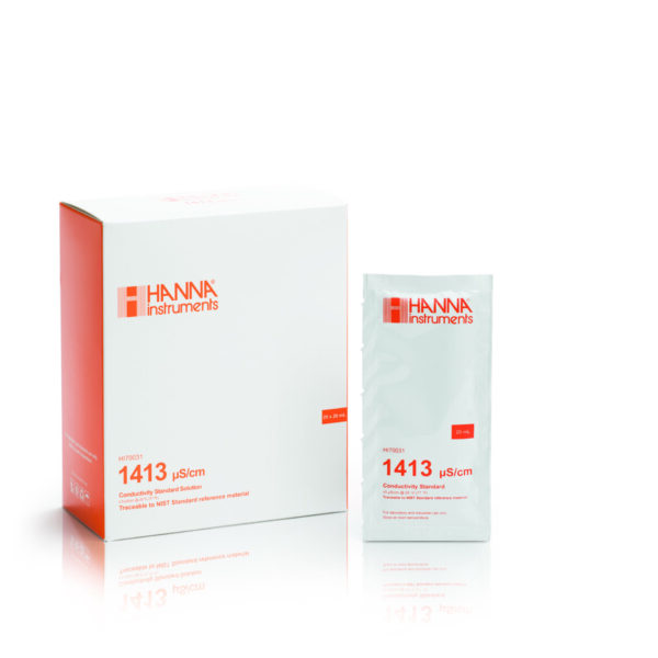 導電率校正液 (EC) 1413 µS/cm、25x20mL HI70031P