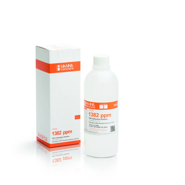 TDS 校正液 1382 mg/L (ppm)、500 mL ボトル HI7032L