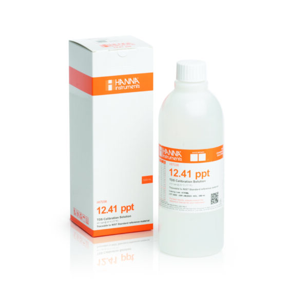TDS 校正液 12.41 g/L (ppt)、500 mL ボトル HI7036L