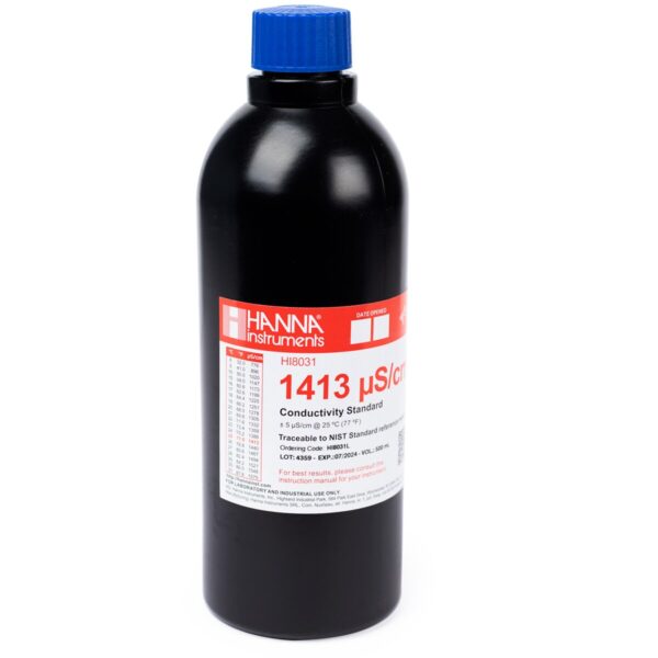 Conductivity Calibration Solution (EC) 1413µS/cm, FDA 500mL Bottle HI8031L