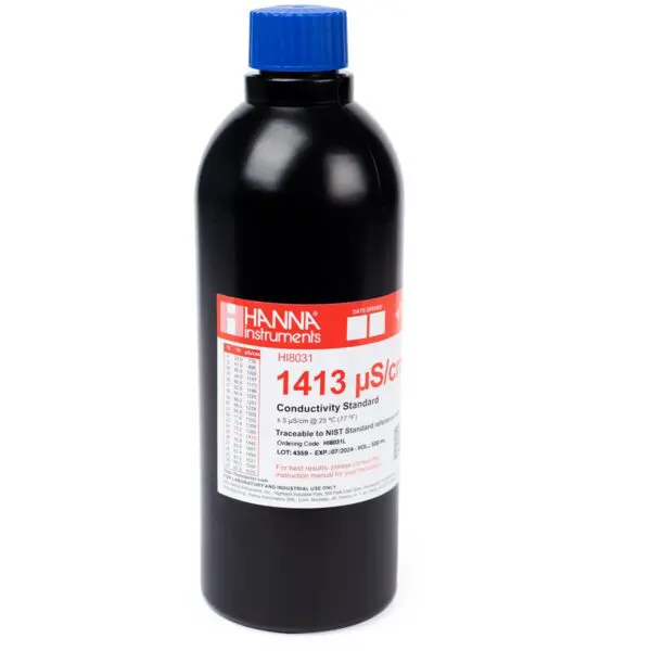 Conductivity Calibration Solution (EC) 1413µS/cm, FDA 500mL Bottle HI8031L