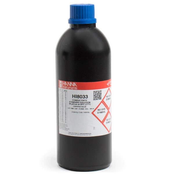 Conductivity Calibration Solution (EC) 84 µS/cm, FDA 500mL Bottle HI8033L