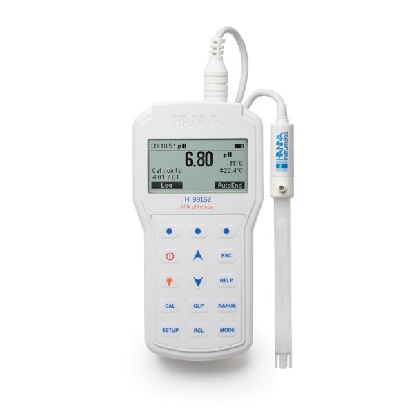Máy đo pH/Nhiệt Độ Trong Sữa Với Độ Phân Giải ±0.002 pH HI98162