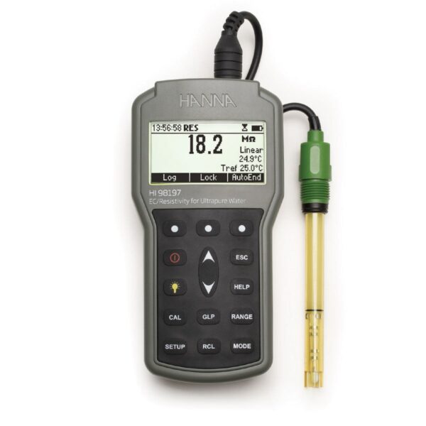 超純水用特殊EC/TDS/インピーダンス/塩分計 HI98197
