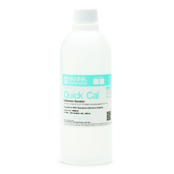 1 Point Quick Calibration Solution for All 3 Parameters pH/EC/TDS for HI98194 and HI9829, 500mL HI9828-25