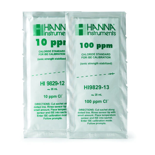塩化物校正液 10ppm 20mL 包（各 10 包） HI9829-12/13