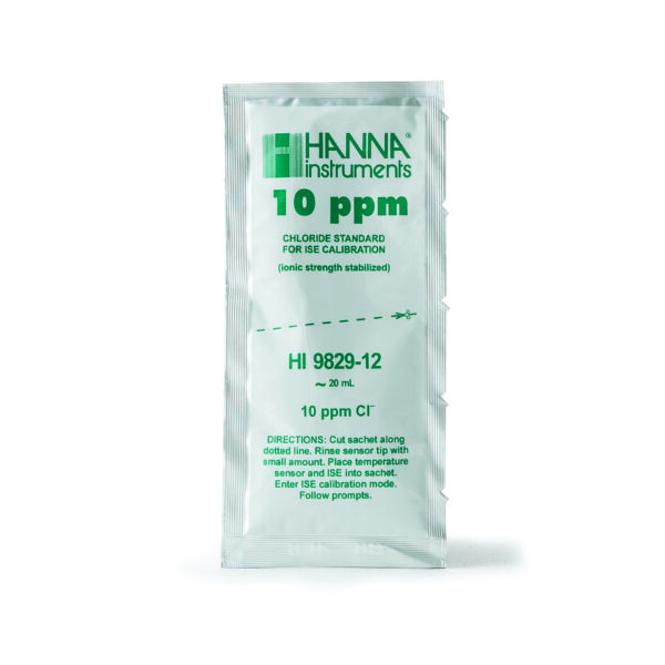 塩化物校正液 10ppm 20mL 袋（25 包） HI9829-12