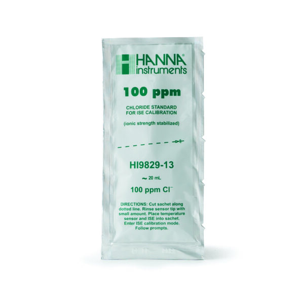 塩化物校正液 100ppm 20mL 袋（25 包） HI9829-13