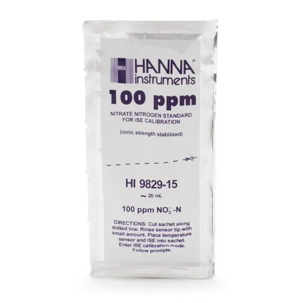 Dung Dịch Hiệu Chuẩn Nitrat 100ppm Dạng Gói 20mL (25 Gói) HI9829-15
