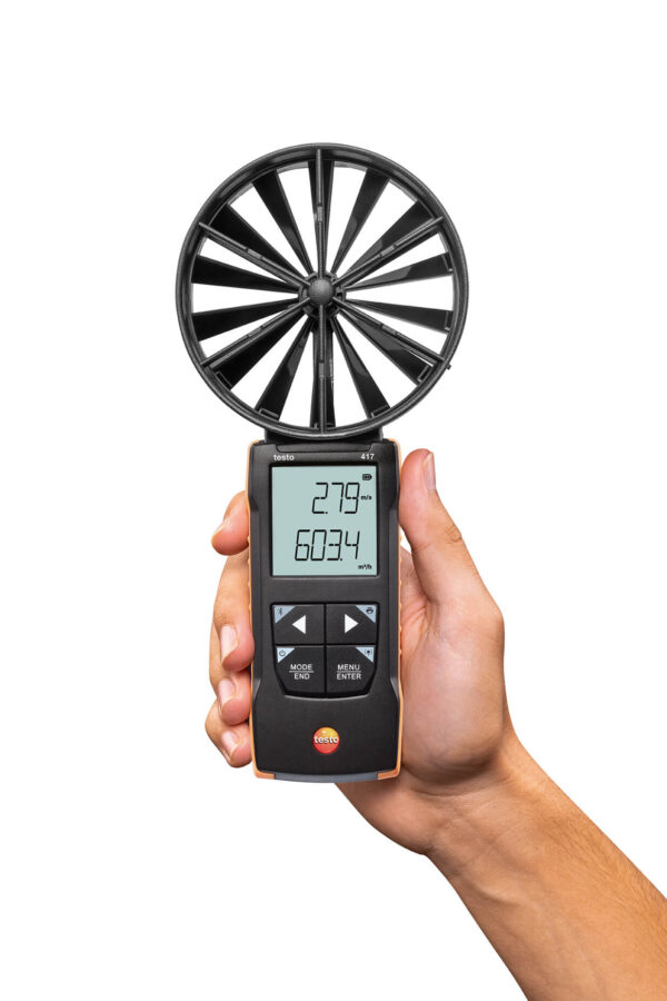 testo 417 Kit 2 – Máy đo vận tốc gió với bộ phễu và bộ nắn dòng khí - 画像 (7)