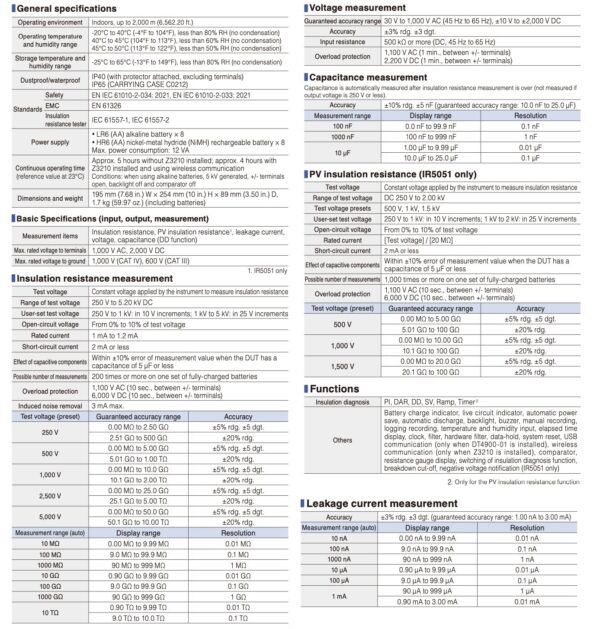 HIOKI IR5051 thiết bị thử nghiệm điện trở cách điện 5KV/10 TΩ/2000 V - Hình ảnh 4