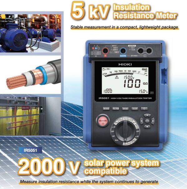 HIOKI IR5051 thiết bị thử nghiệm điện trở cách điện 5KV/10 TΩ/2000 V - Hình ảnh 3