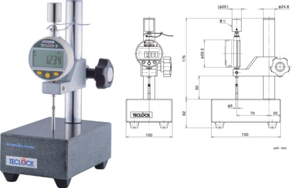 TECLOCK SSPG-01, SSPG-02 hệ thống đo độ dày vật liệu (12mm/0.001mm) - 画像 (2)