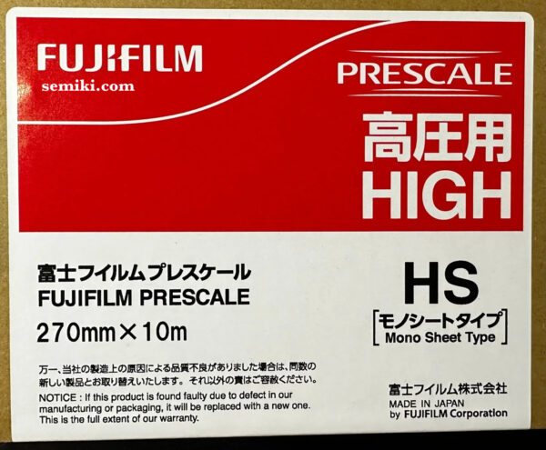FUJIFILM Prescale HS-R270 film measuring compression ratio 50-130 MPa