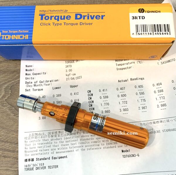 TOHNICHI 3RTD ドライバー 0.4-3 kgf.cm、1/4" 六角