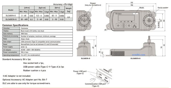 TOHNICHI DLC60CN-G thiết bị cân chỉnh tua vít lực 2-60 cN.m - 画像 (2)