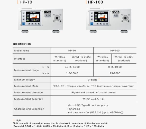 HIOS HP-100 (Bluetooth) electric screwdriver calibration device 0.15-10 Nm - Image 3
