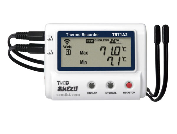 T&D 2チャンネル無線温度記録計 温度計 -40～110℃ TR-71A2