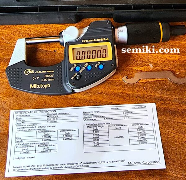 Mitutoyo 293-180-30 Outside Digital Micrometer (0 - 25mm/1'' x 0.001mm)