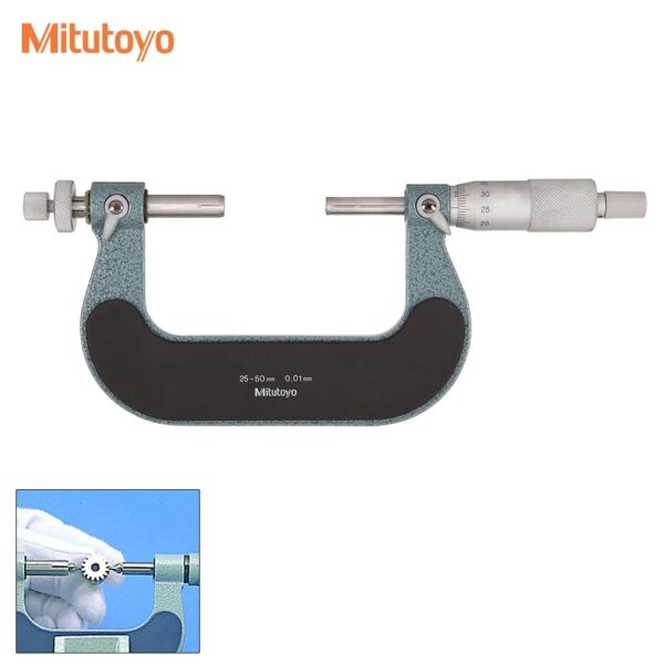 Mitutoyo 124-173 Outside micrometer for measuring gears 0~25mm 0.01mm
