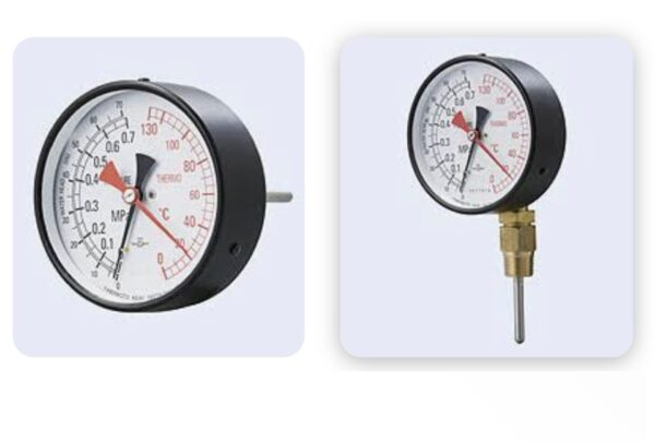 YAMAMOTO KEIKI Combination boiler gauge nhiệt kế lưỡng kim đo nhiệt độ và áp suất nồi hơi - Hình ảnh 3