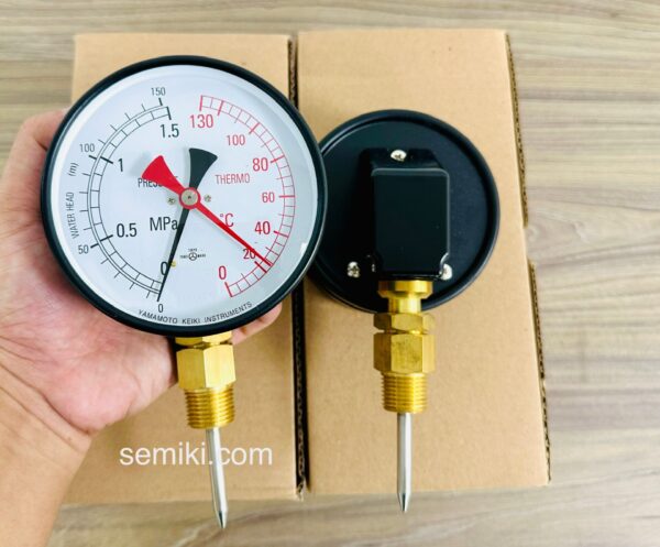 YAMAMOTO KEIKI Combination boiler gauge nhiệt kế lưỡng kim đo nhiệt độ và áp suất nồi hơi