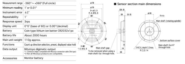 MARUI KEIKI DP-621 thước điện tử đo góc quay ( -360°~ +360°/0.01) - Image 4