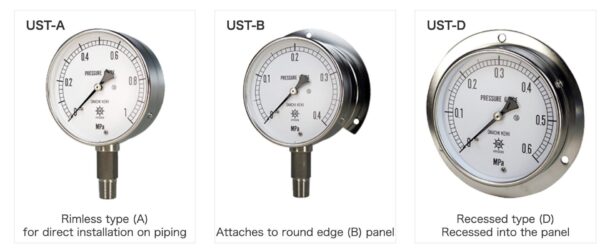 Daiichi Keiki UST series đồng hồ đo áp suất chịu nhiệt và ăn mòn ( SUS304/SUS316) - Image 2